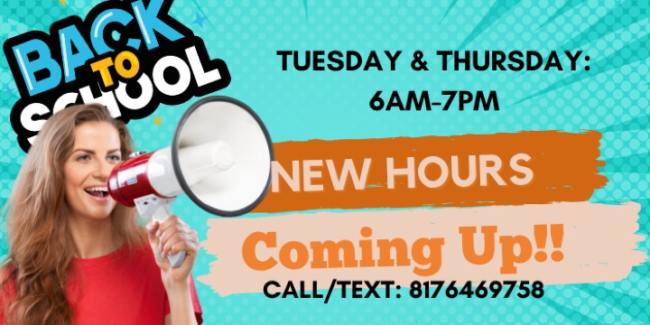 NEW HOURS STARTING AUGUST OPEN AT 6AM T&TH. offer image