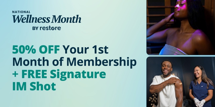 50% off Level Up Membership +FREE Intramuscular Shot! offer image