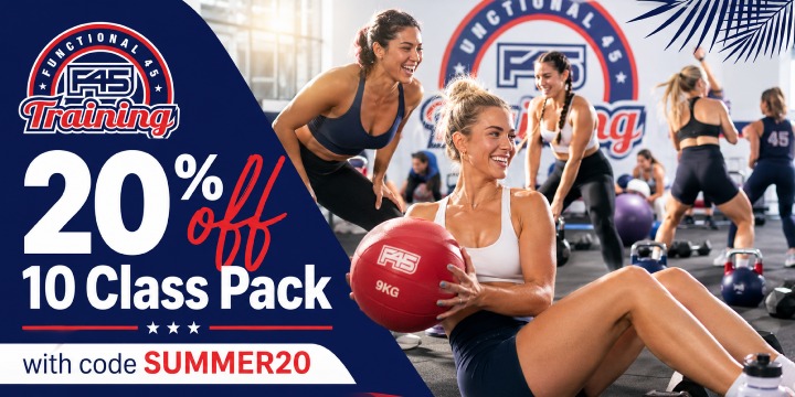 20% off 10 Class Pack! Use Promo Code: SUMMER20 offer image