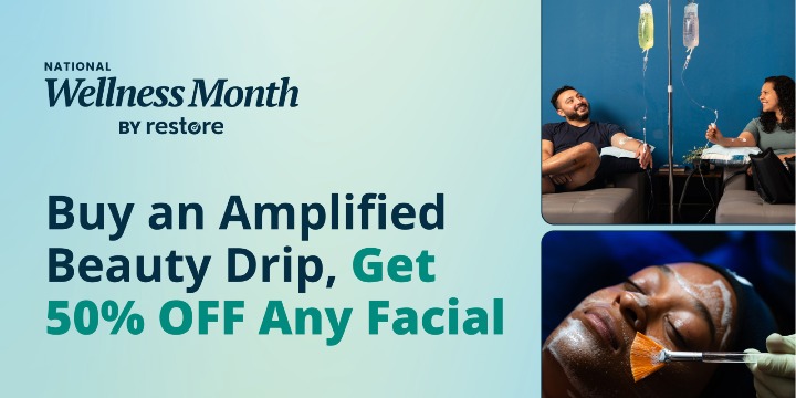 Buy an Amplified Beauty Drip, Get 50% OFF Any Facial offer image