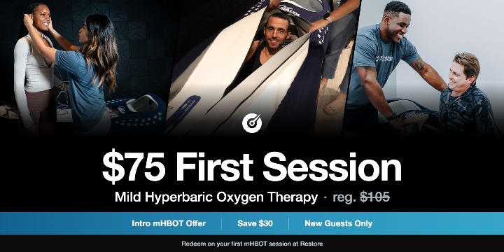 New Client Offer - $75 First Mild Hyperbaric Oxygen Session (Reg. $105) offer image
