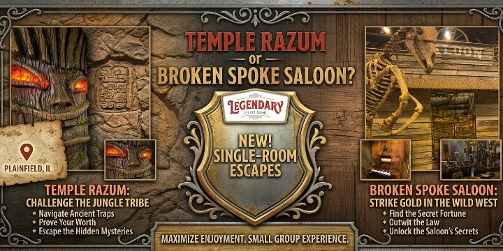 10% OFF our NEW Escape Rooms: Temple Razum or Broken Spoke Saloon with code: LER10 offer image