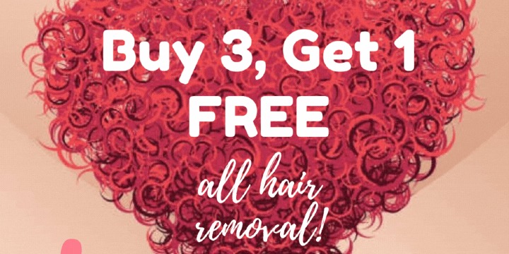 Buy 3 Get 1 FREE Valentine Hair Removal offer image