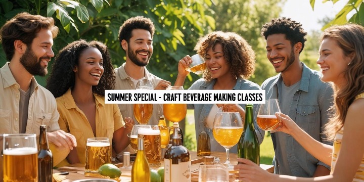 Impress your friends and family with your own wine or beer.  $50.00 Off Beer, Wine & Cider Making Classes offer image