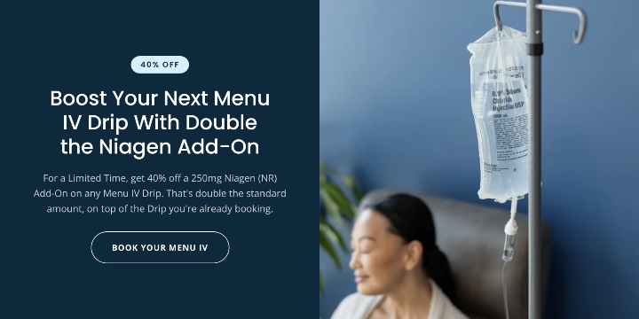New Client Offer: 40% Off 250mg Niagen Add-On with Any Menu IV offer image