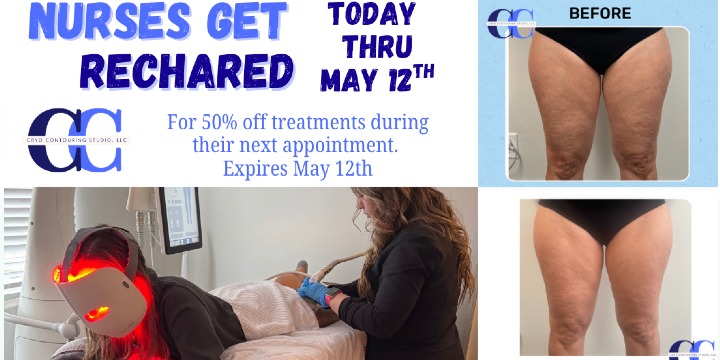 Nurses Recharged: 50% off treatments thru 5/12 ds offer image