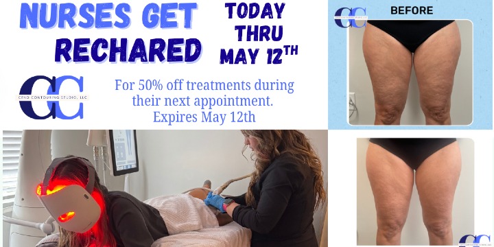 Nurses Recharged: 50% off treatments thru 5/12 jf offer image