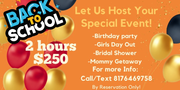 LET US HOST YOUR EVENT!! BY APPOINTMENT ONLY! offer image