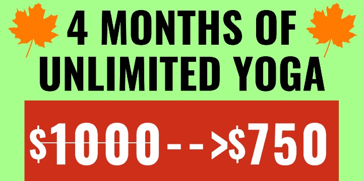 4 Months Unlimited Yoga Fall Sale offer image