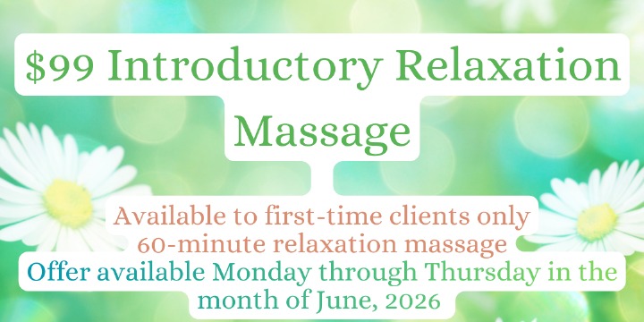 $99 Introductory Relaxation Massage offer image