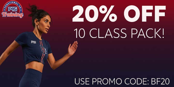 20% off 10 Class Pack! Use Promo Code: BF20 offer image