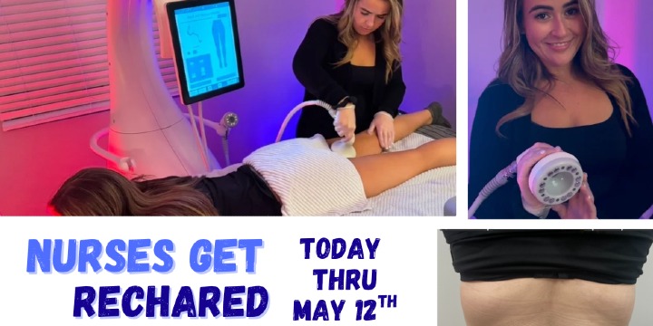 Nurses Recharged: 50% off treatments thru 5/12 vp offer image
