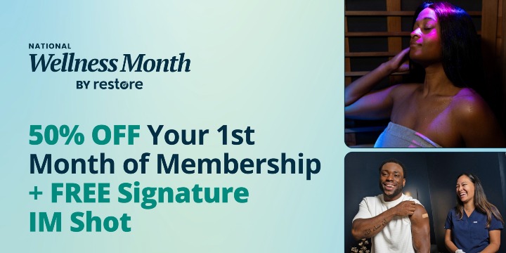 50% Off 1st Month of Membership + Free IM Shot! offer image