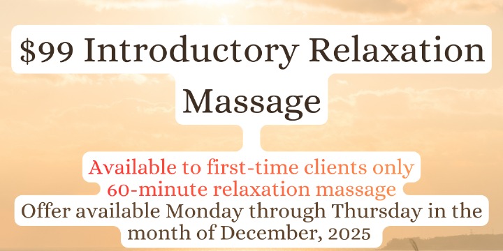 $99 Introductory Relaxation Massage offer image
