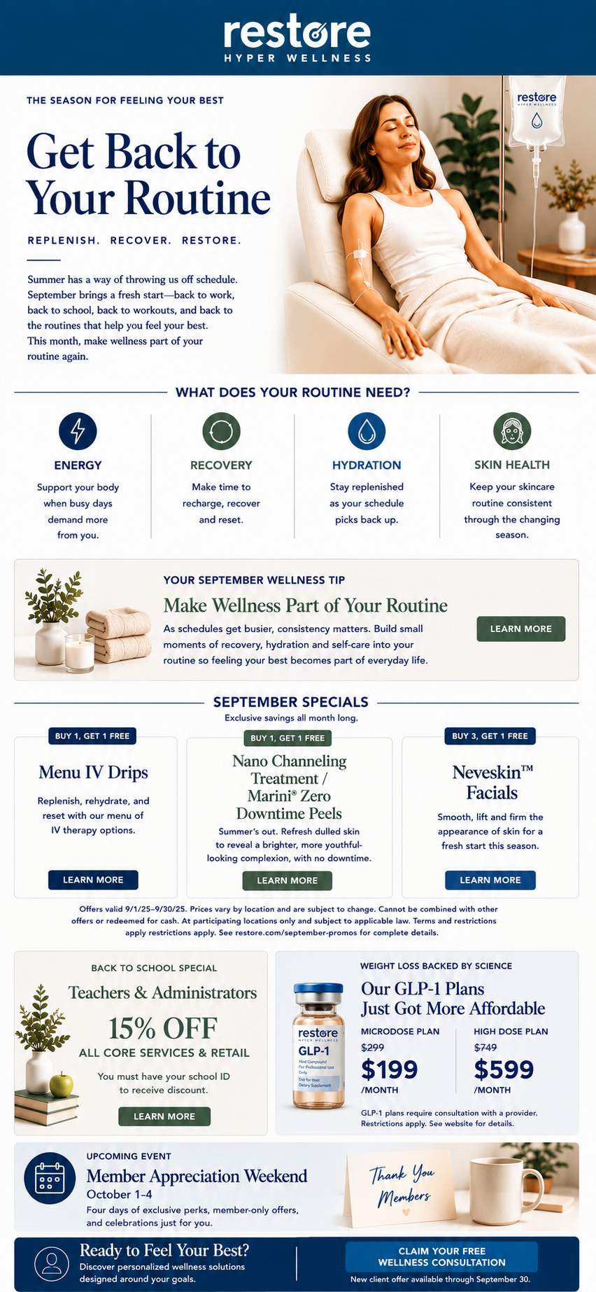 ✨Get Back to Your Routine | September at Restore  Image