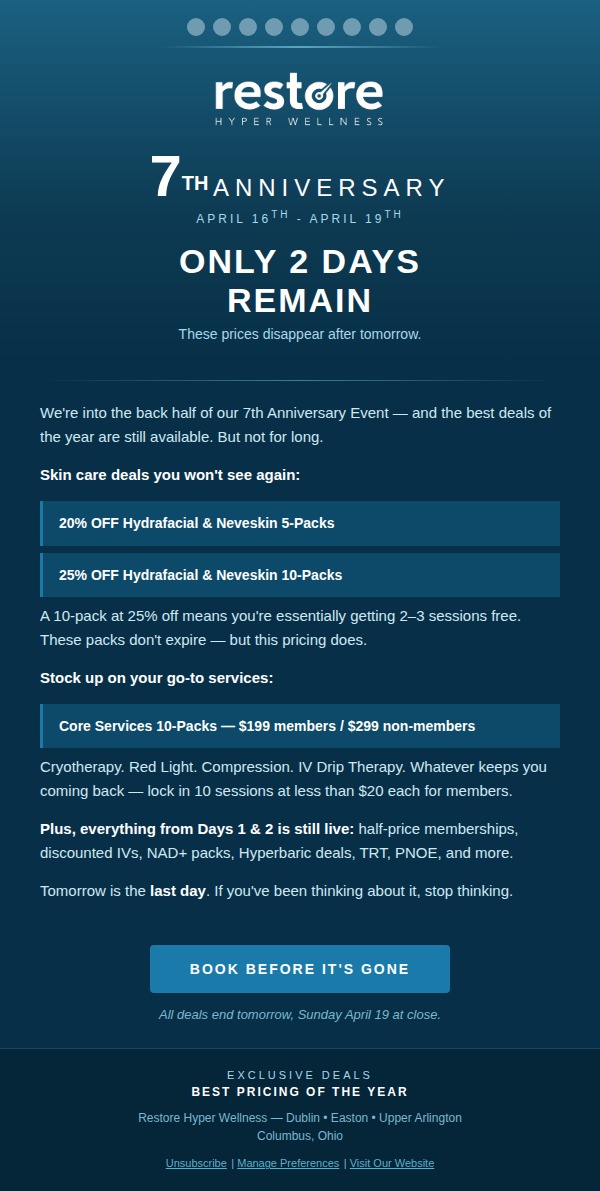 2 days left. These prices disappear Sunday. Image